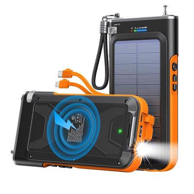 무선 휴대용 태양 전지 충전기 파워 뱅크 FM 라디오 20000mAh