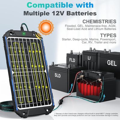 12W 12V 태양 전지 패널 트리클 충전기 태양 전지 배터리 유지 관리기 MPPT