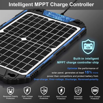12W 12V 태양 전지 패널 트리클 충전기 태양 전지 배터리 유지 관리기 MPPT