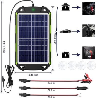 10W 12V 방수 태양전지 충전기 유지보수기 자동차 보트 해양 RV
