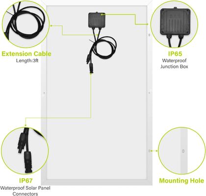 160W 오프 그리드 모노 크리스탈린 PV 셀 모듈 모노 폴리 태양 전지 패널 12V