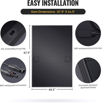 400W 10BB 가벼운 단단한 태양 전지 패널 단일 태양 전지 모듈 OEM