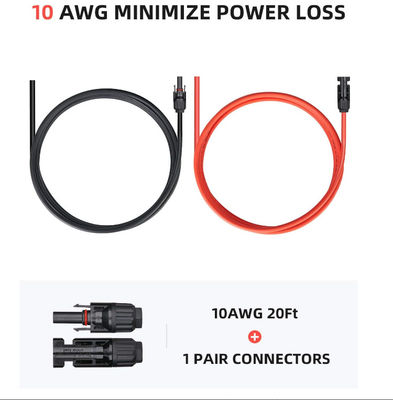 10AWG PV 확장 케이블 휴대용 태양 전지 패널용 태양 전지 패널 액세서리
