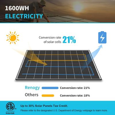 24V 320W 태양 전지 패널 RV 트레일러용 모노 크리스탈린 온 오프 그리드