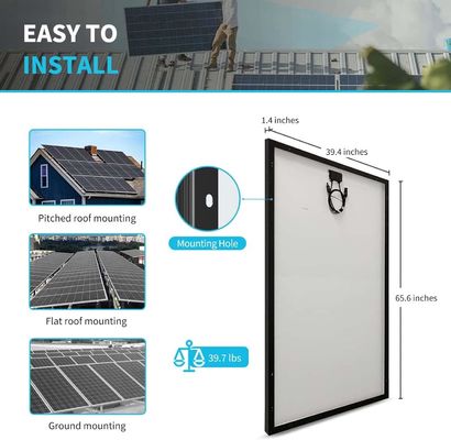 24V 320W 태양 전지 패널 RV 트레일러용 모노 크리스탈린 온 오프 그리드