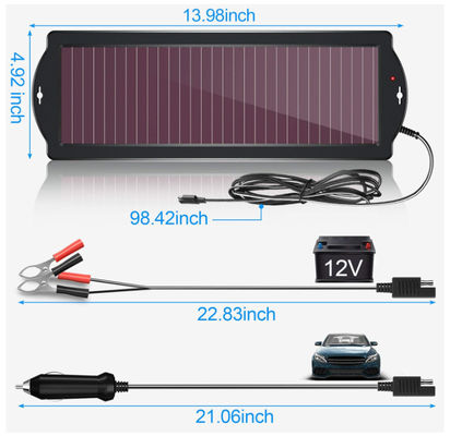 휴대용 트리클 태양전지 전력 뱅크 1.8W 12V 방수 태양전지 충전