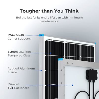 PV 일분 결정 발코니 태양 전지 패널 100 와트 12V OEM