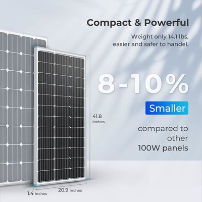 PV 일분 결정 발코니 태양 전지 패널 100 와트 12V OEM