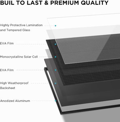 12V 200 와트 태양 전지 패널 단결성 태양 전지 모듈 IP68 방수