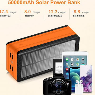 무선 휴대용 태양 전지 은행 전화 충전기 50000mAh 전원