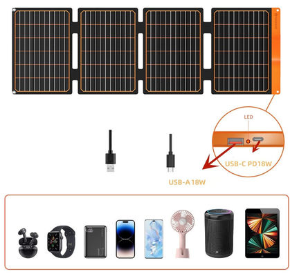 폴더블 USB 휴대용 태양전지 충전자 단결 광전자 모듈 18W