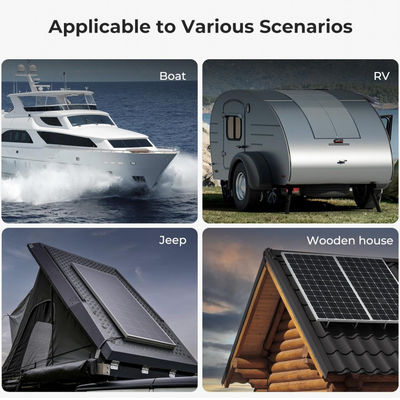 블랙 ETFE 100W 플렉서블 모노 크리스탈린 태양 전지 요트, 캠퍼, RV, 4WD용 태양 전지