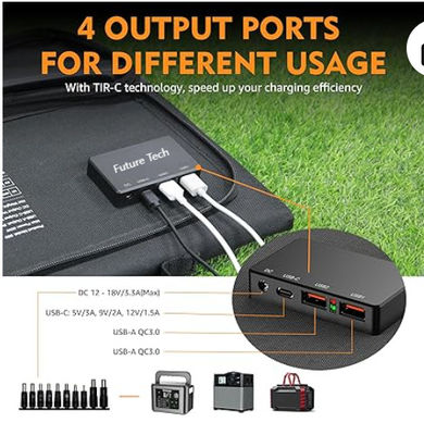 FTB70000 파워뱅크 350W 태양광 발전기, 60W 태양광 패널 및 10W USB LED 라이트 키트