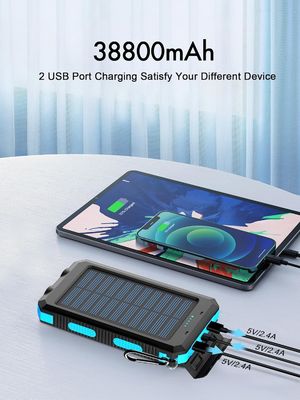 38800mAh 태양 전력 USB 전력 은행 야외 캠핑용 방수