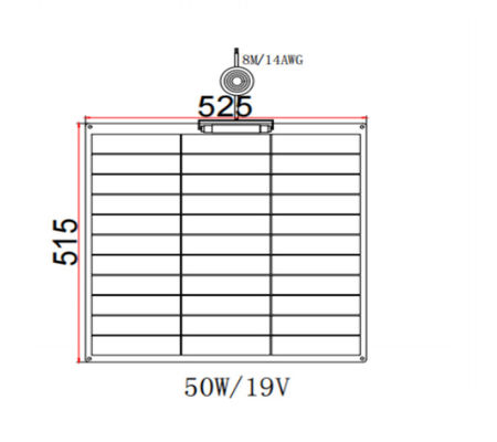 FT50W 플렉서블 태양 전지 패널 50W 12V 외관용 ETFE 표면과 단결성